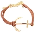 Leather bracelet color Light brown in the shape of a anchor No 916 - 3