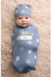 Itzy Ritzy Cocoon And Hat Swaddle Set, Cutie Cocoon Includes Name Announcement Card And Matching Jersey Knit Cocoon And Hat Set, Perfect For Newborn Photos, For Ages 0 To 3 Months, Blue Stars