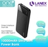 Lanex 10000mAh Dual USB Ports Slim Power Bank - LPB N11 (Black - White)
