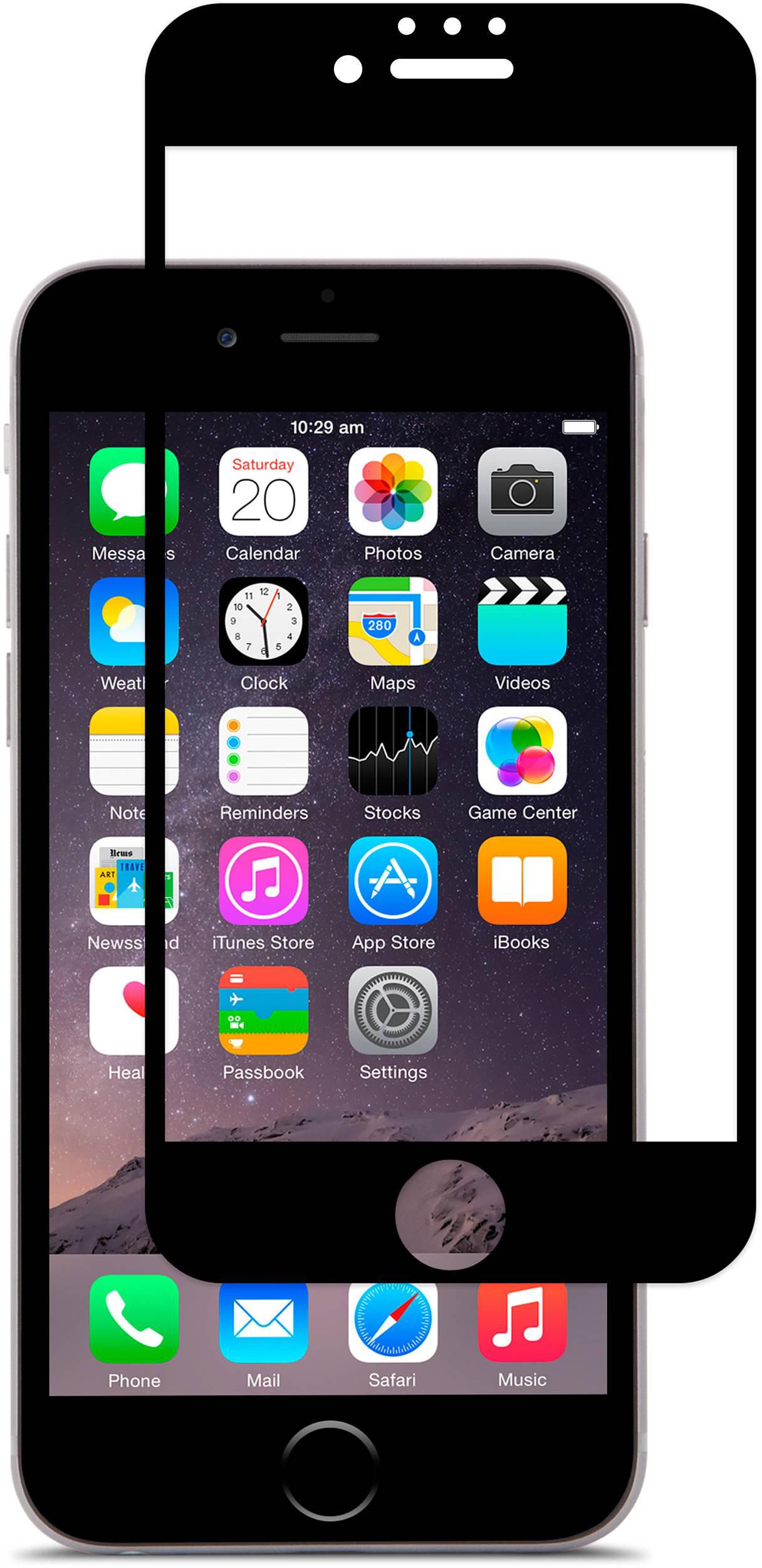 Bdotcom Full Covered Tempered Glass Screen Protector with Apple iPhone 6 (Black)