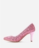 Shoe Room Pointed Glittery Heels - Pink