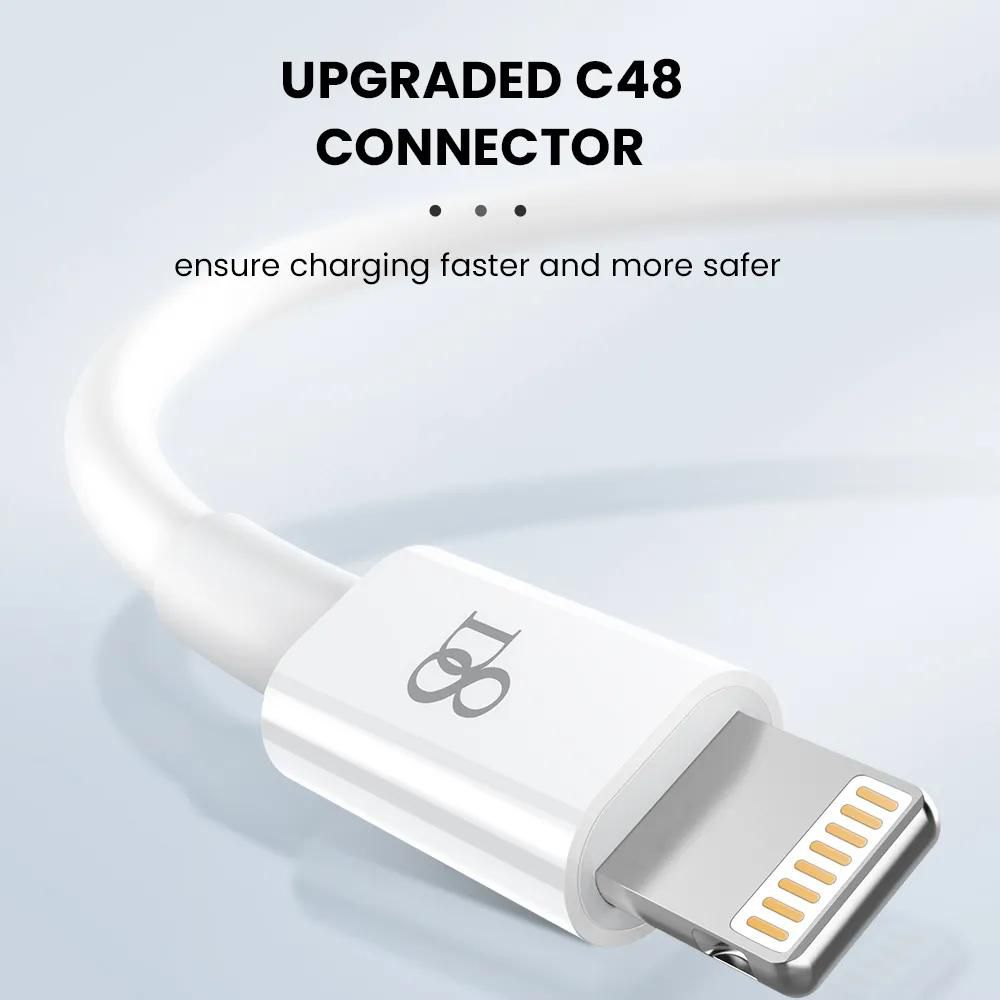 D8 2.4A MFi Lightning USB Cable for iPhone 12 11 Pro Max XS X XR 8 7 USB Fast Charging Cable USB Charger Data Cable 1m