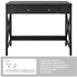 HOOSENG Console Table, Modern Make Up Table, Wooden Office Desk with Large Drawers, X-Design Computer Table for Living Room, Bedroom, Hallway, (Black)