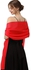 Mesery Solid Crepe Chiffon Scarf Red