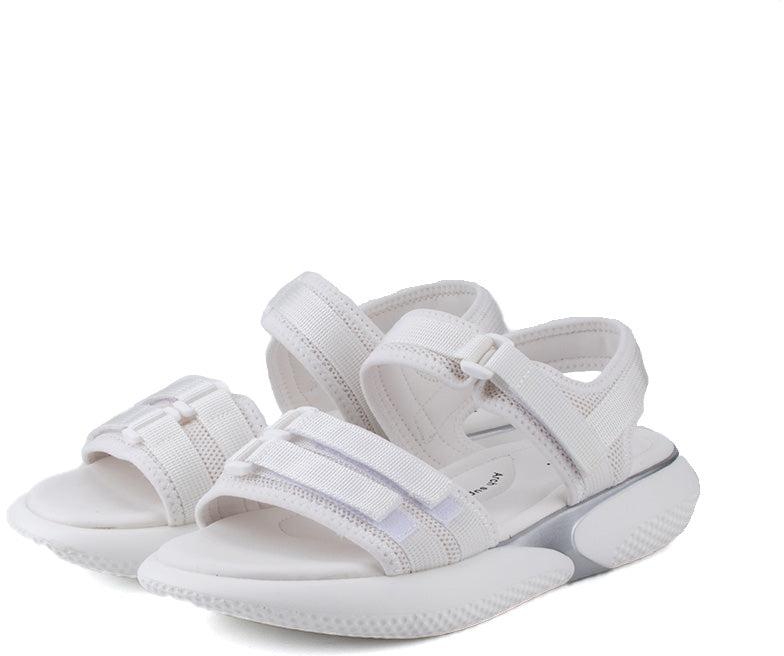 LARRIE Small Velcro Strap Comfort Sandals for Women - 5 Sizes (White)