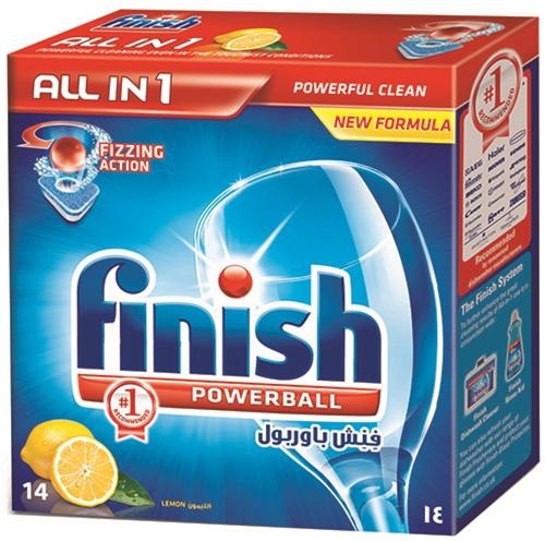 Finish Lemon Fizzing Action All in 1 Dishwashing Tablet - 14 Pieces