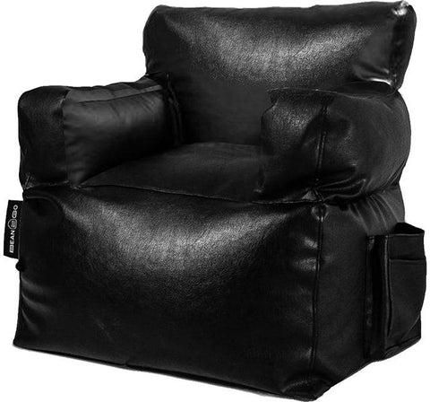 Royal Leather Beanbag Chair-BGL001BK