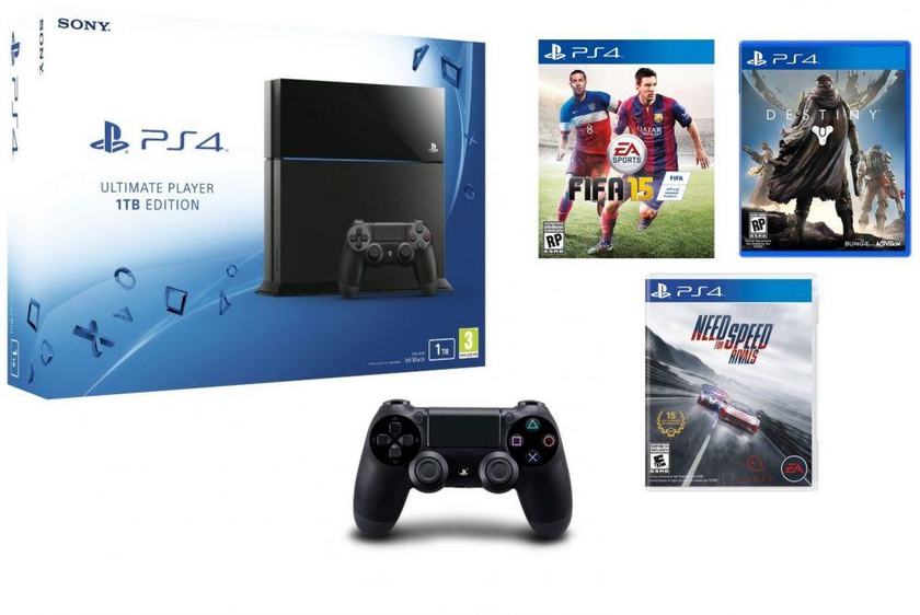 Sony PlayStation 4 Ultimate Player Edition 1TB with Extra Controller + Need for Speed Rivals + FIFA 15 + Destiny
