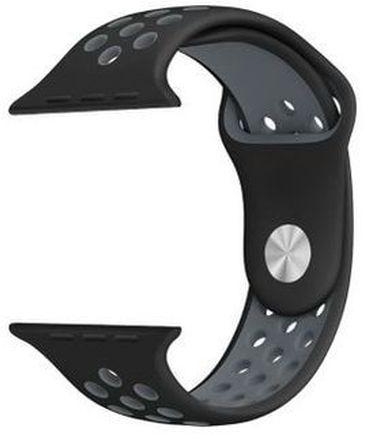سوار رياضي من السيليكون لساعة Apple Watch Series 7 مقاس 45 ملم ، أسود ، رمادي