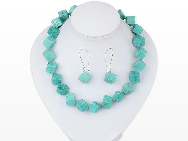 Turquoise Necklace Earrings Set (T16)