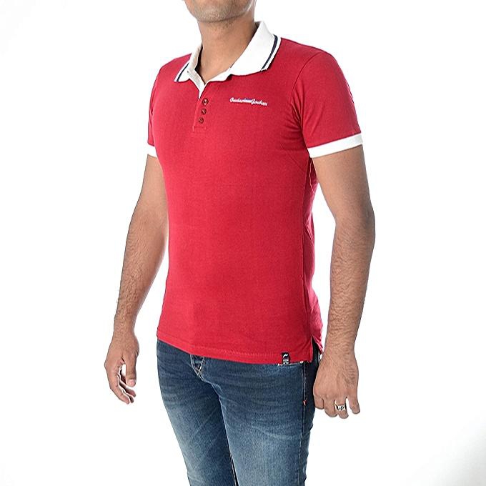 Voiki Team Bi Tone Plain Polo Shirt - Red