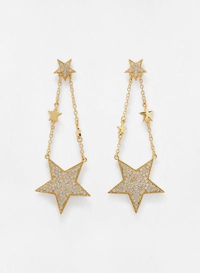 Pave Star Swing Earrings