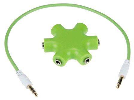 3.5mm Earphone Headphone Audio Splitter Music Mixer - Green