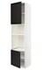 METOD خزانة عالية لفرن/ميكرويف بابين/أرفف, أبيض/Voxtorp رمادي غامق, ‎60x60x240 سم‏ - IKEA
