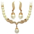 Rose Gold Plated Imitation Pearl Strand Earrings and Necklace Set ‫(KMP055)