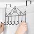 Metal Over-the-door Hanger With 7 Organizing Hooks For Towels, Clothes And Keys.Black