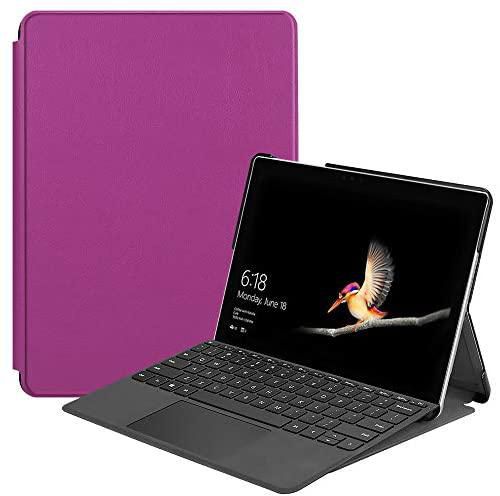 Surface Go 2 Case, Ratesell Kickstand Business Slim Trifold Folding Stand Folio Cover Pencil Holder for Microsoft Surface Go 2 2020 / Surface Go 2018 Purple