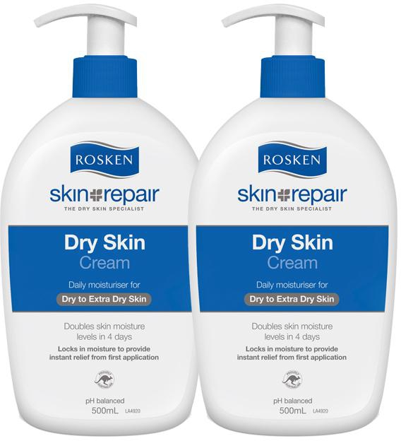 Rosken Skin Repair Cream 2x500ml (Dry to Extra Dry Skin)