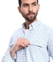 Pavone Windowpane Pattern Long Sleeves Shirt - Baby Blue & White
