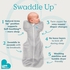Love to Dream Swaddle UP Self-Soothing Sleep Sack 8-13 lbs, Lightweight Spring Swaddle for Dramatically Better Sleep, Snug Fit Calms Startle Reflex, 0.2TOG, White Space Print, Small