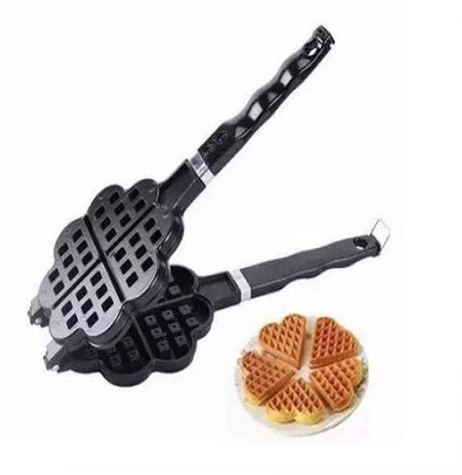 Heart Shaped Non-Stick Double Sided Waffle Maker - 4 Slices