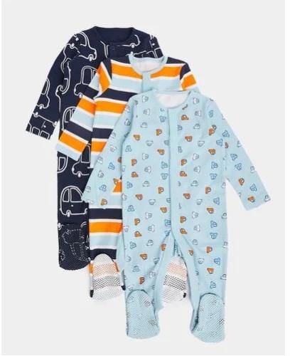 Pure Cotton Sleepsuits - Pack Of 3