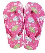 SunBaby - Girls Butterfly Beach Slippers  Size 25, Pink