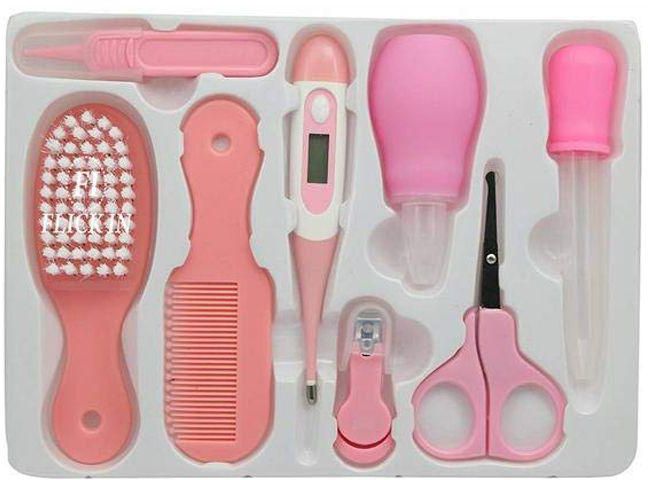 8-Piece Baby Care Grooming Kit - My First Baby Care Set - Pink
