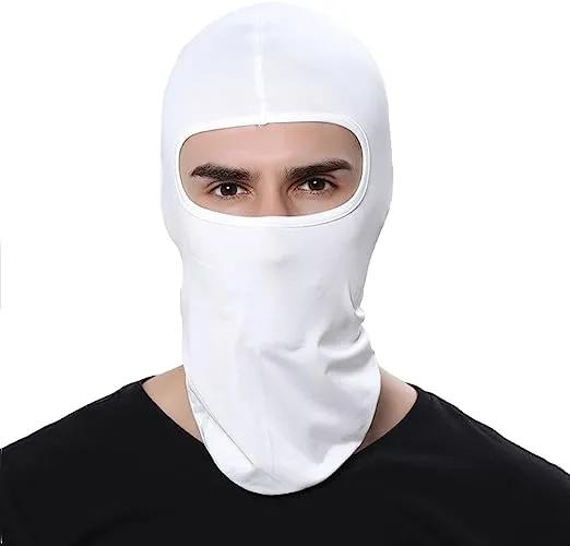 Imported Quality Bandana Face Hat for Outdoor Airsoft Motorcycle Ski Mask Winter Sun Balaclava Black Tactical Hood Helmet - black or white choice