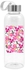 Floral Printed Water Bottle Clear/Pink/Grey 420ml