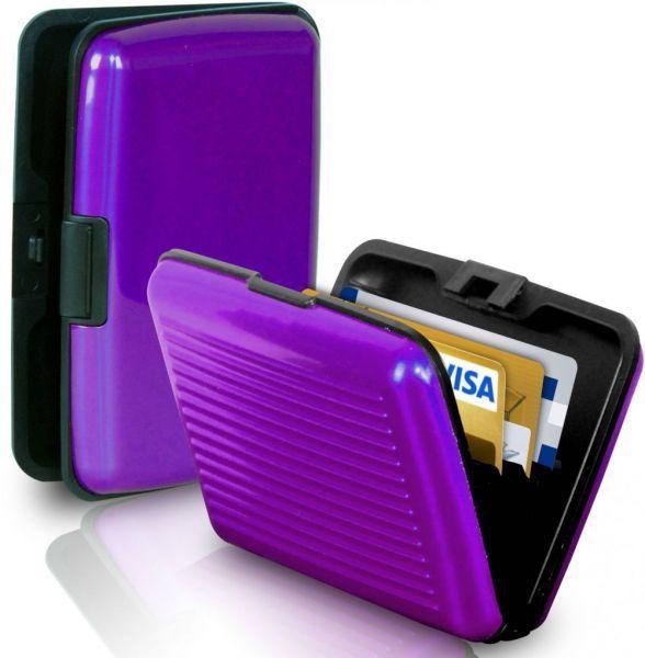 Aluminium Credit Business ID Card Holder Wallet Purse Pocket Case Purple [sfc]