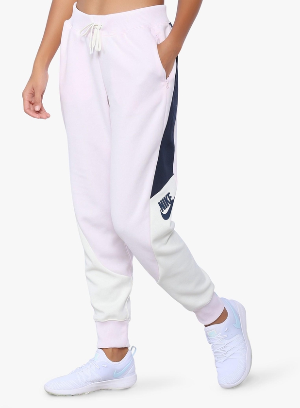 Light Pink and Blue Sportswear Track Pants