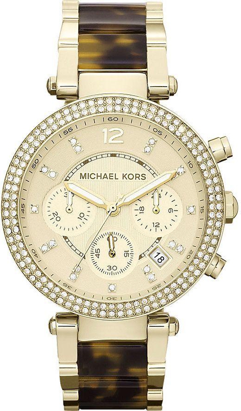 Michael Kors Parker Women's Gold Dial Stainless Steel Band Chronograph Watch - MK5688