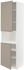 METOD High cab f micro w 2 doors/shelves - white/Upplöv matt dark beige 60x60x220 cm