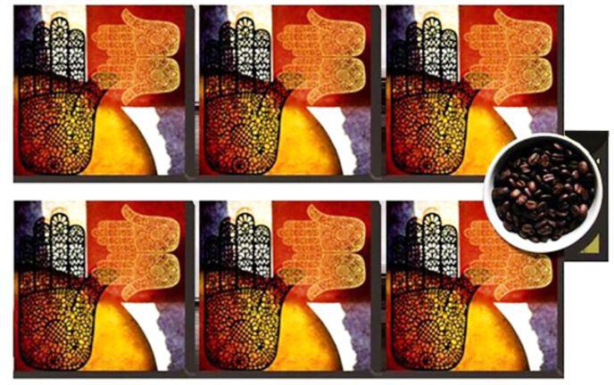 6-Piece Decorative Coasters Multicolour 7x7 centimeter