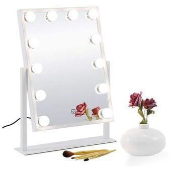 Vanity Make Up Mirror with LED Light, White Clear and Silver