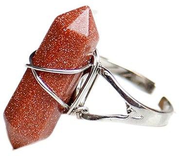 Adjustable Hexagonal Crystal Studded Ring