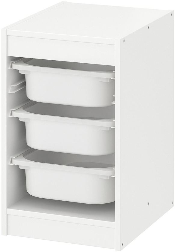 TROFAST Storage combination with boxes - white/white 34x44x56 cm