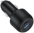 Powerology iPhone Car Charger 130W Ultra-Quick Dual USB-C With USB-A QC Output Compatible With iPhone 14 Pro Max/14 Pro/14/13 Pro MacBook Pro 2021 14&quot; 16&quot;, Air, iPad Pro 12.9&quot;, Samsung S21+, Black