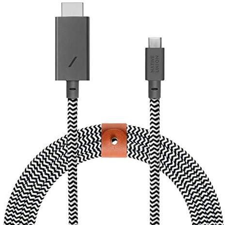 ناتيف يونيون كيبل HDMI 2.0 USB-C الى HDMI (4K@60Hz) - كيبل مقوى فائق القوة بطول 10 قدم [معتمد من ام اف اي] متوافق مع ماك بوك برو 2017-2020 وماك بوك اير/ايباد برو 2018 والمزيد من اجهزة USB-C من بيلت