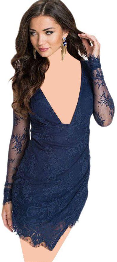 Lace Wrap Dress for women ,Blue ,Size M,OH70096-3