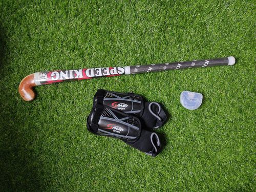 Speed King Hockey Stick With Protective Gears (Mouth Guard & Shin Guard)