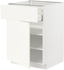 METOD / MAXIMERA خزانة قاعدة مع درج/باب - أبيض/Vallstena أبيض ‎60x60 سم‏