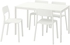 MELLTORP / JANINGE طاولة و 4 كراسي - أبيض/أبيض 125 سم