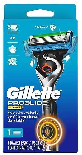 Gillette ProGlide Power Razors for Men, 1 Gillette Razor, 1 Razor Blade Refill, 1 Battery