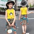 Koolkidzstore Cartoon Girl Top Floral Lace Skirt Batik Design 4-12Y (Yellow)