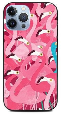 Protective Case Cover For Apple iPhone 13 Pro Max Pink Flamingo