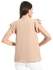 Playblu Classic Cut Blouse In Beige With A Cut On The Chest