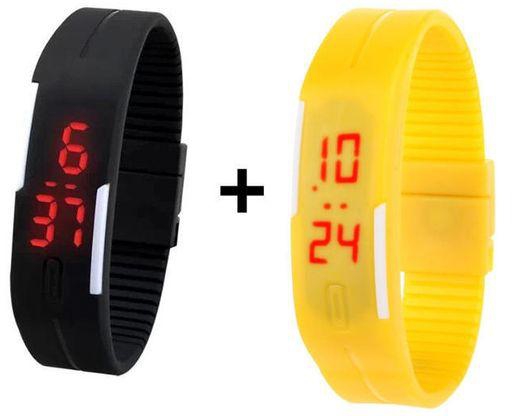 Quartz BLS- GRY LED Rubber Watch + BLS-YEL LED Rubber Watch