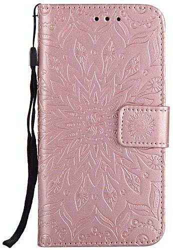 Universal Leather Case For LG K8 Premium PU Flip Cover With Magnetic Clasp Stand Rose Gold